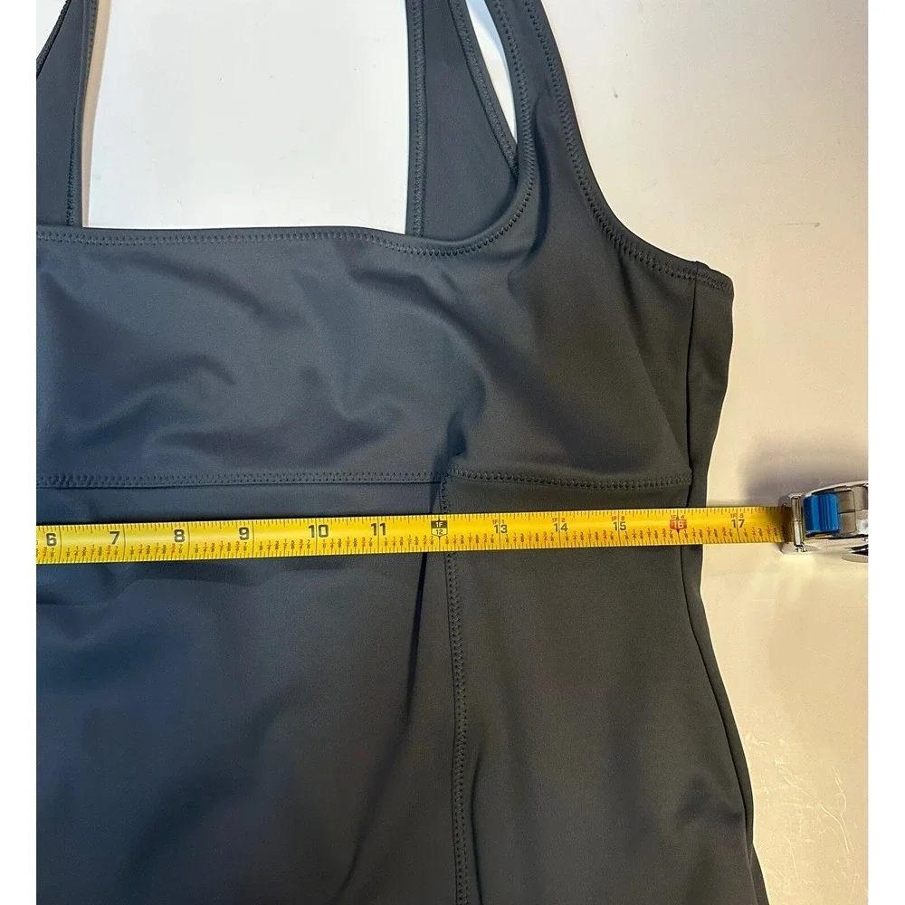 SKIMS Sculpting Swim Tank One Piece Swimsuit Gray Gunmetal Size 2X NEW